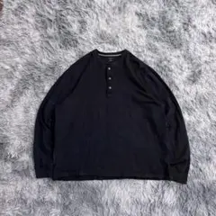 ネイビー　サーマルヘンリーネックロンt sonoma 長袖