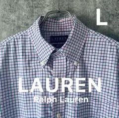 ✅【LAUREN Ralph Lauren】長袖ボタンダウンチェックシャツL