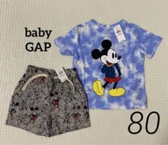 ベビーギャップ 新品 ミッキーTシャツ ショートパンツ 80
