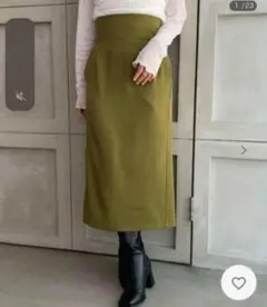 ナロースカート オリーブ　ピスタチオグリーン　ウエストゴム入