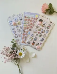 ボンボンドロップシール　3Dシール　ちいかわ　しんちゃん　動物　食べ物　ぷっくり