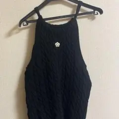 MARY QUANT ケーブルニット タンクトップ ブラックのサムネイル