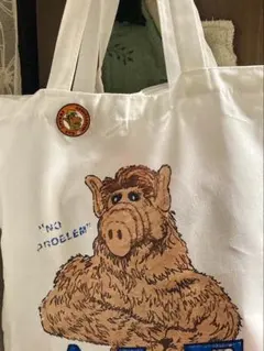 アルフ エコバッグ ALF アメリカン雑貨 ピンバッジ付き
