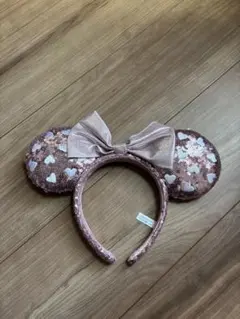 ピンク スパンコール ハート ミニーカチューシャ ディズニー