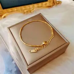 【送料無料】18 K金節高昇竹節蛇骨ブレスレット幸運ブレスレットhq