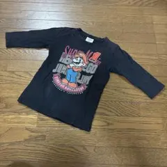 スーパーマリオ 7分袖Tシャツ 120cm ブラック