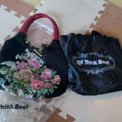 新品未使用タグ付き　Think Bee! 花柄刺繍ハンドバッグ　ゴブラン織