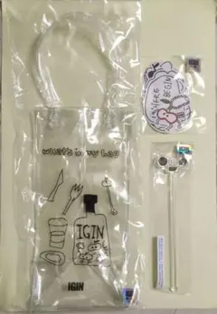 IGIN クリアバッグ ステッカー マドラー 3点セット