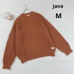 【ジャバ】プルオーバーニット セーター (M) オレンジ 大きめ オーバーサイズ