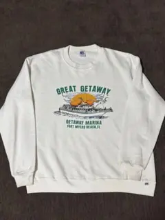 80s ヴィンテージ ラッセル スウェット プリントタグ USA製 前V