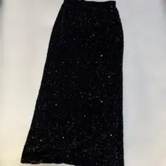 未使用スパンコールタイトスカートブラック