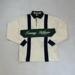 90s old TOMMY HILFIGER トミーヒルフィガー　長袖ポロシャツ