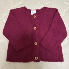 H&M バーガンディ ニットカーディガン 4-6m