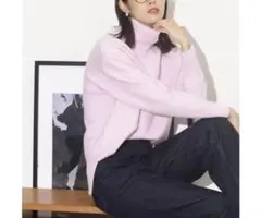 ナノユニバース　タートルネック　ニット　長袖　ピンク　nano・universe