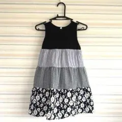 匿名配送！130子ども用ノースリーブティアードワンピース