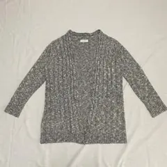 anySiS エニィスィス　ケーブル ニット　カーディガン グレー L 羽織り