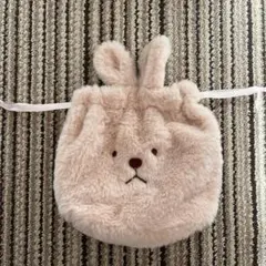 フェイクファー巾着　うさぎ