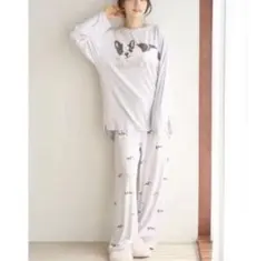 GELATO PIQUE フレンチブル柄 ルームウェアセット