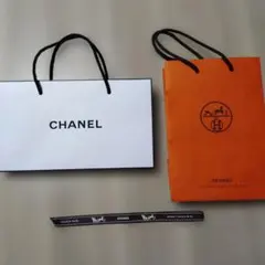 CHANEL HERMES ブランド ショッパー 袋 2点 まとめ売り