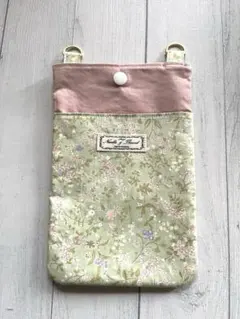 スマホショルダー　花柄　スマホポシェット　ハンドメイド