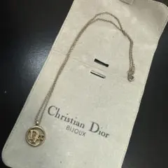 ChristianDior Diorロゴラウンドトップネックレス　ゴールドカラー