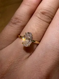 マーキスカット 1carat ラボダイヤモンド リング 18KWG - メルカリ
