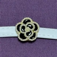和装 帯留め 花 カメリア ブラック パール 上品 和装小物 着物 浴衣 黒