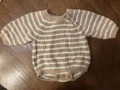 BEBE HOLIC ストライプ ニットロンパース S カーディガン