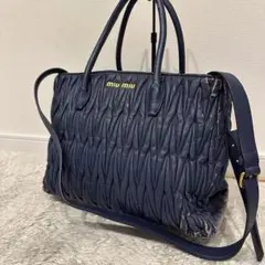 プラダ ギャザー ショルダーバッグ ロゴ 金具 ポーチ チェーン 2way