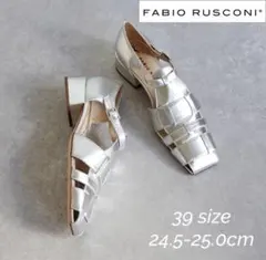 ファビオルスコーニ　スクエアトゥ チャンキーヒール グルカ　サンダル　イエナ