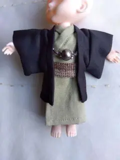 セリアドール 10cm 羽織 着物 帯 セット 緑 オビツ11用オーダー可