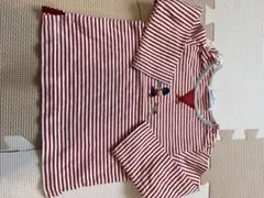 familiar 赤白ストライプ Tシャツ 80