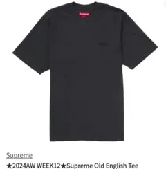Supreme シュプリームブラック english Tシャツ　ロゴ刺繍　黒