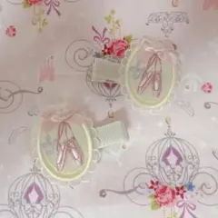シャーリーテンプル トゥシューズ 刺繍 ヘアクリップ バレエ モチーフ ①