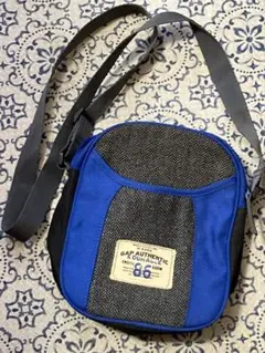 Gap Kids ポシェット ショルダーバッグ 青と黒 ヘリンボーンデザインのサムネイル