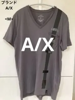 Armani Exchange グレー Vネック Tシャツ M 綿100% 男性