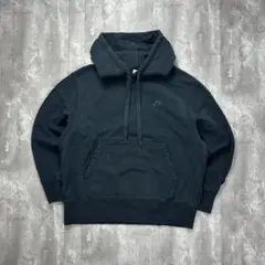 ナイキ 同色刺繍ロゴ 肉厚 スウェットパーカー ブラック L 6148