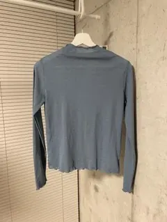 RETRO GIRL チュールハイネックシアートップス　ブルー