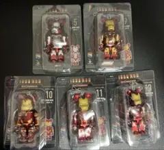 新品未使用 ベアブリック アイアンマン キーホルダー5体セット ハッピーくじ