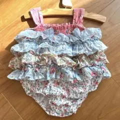 【美品】ラルフローレン ロンパース 60 花柄　フリル ベビー 女の子