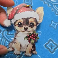 チワワ サンタ帽 キーホルダー