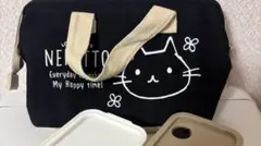 中古　ねこっと　お弁当箱　2段　保冷バッグ　スケーター 3点セットのサムネイル