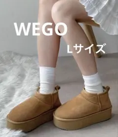 WEGO/【25年秋冬新作】厚底ムートンタッチブーツ　新品タグ付き　L