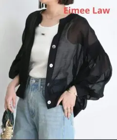 Eimee Law エイミーロウ シアーローン ショート カーディガン 黒のサムネイル