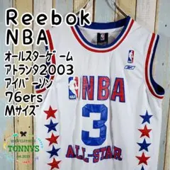 866【ナイキ】【NBA76ers】タンクトップ アイバーソン 総刺繍 L相当 
