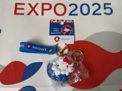 万博 サンリオ ミャクミャク 立体マスコット ホワイト ブルー キティのサムネイル
