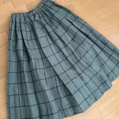 ＊SM2＊リネン チェック柄 ロングスカート＊グリーン＊のサムネイル