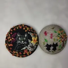 刺繍ブローチおまとめ２点　セット28