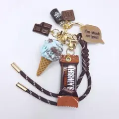 じゃらじゃらキーホルダー バッグチャーム アイスクリーム パラコード