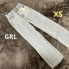 B157 GRL グレイル フリンジヘムセミフレアデニムパンツ XS